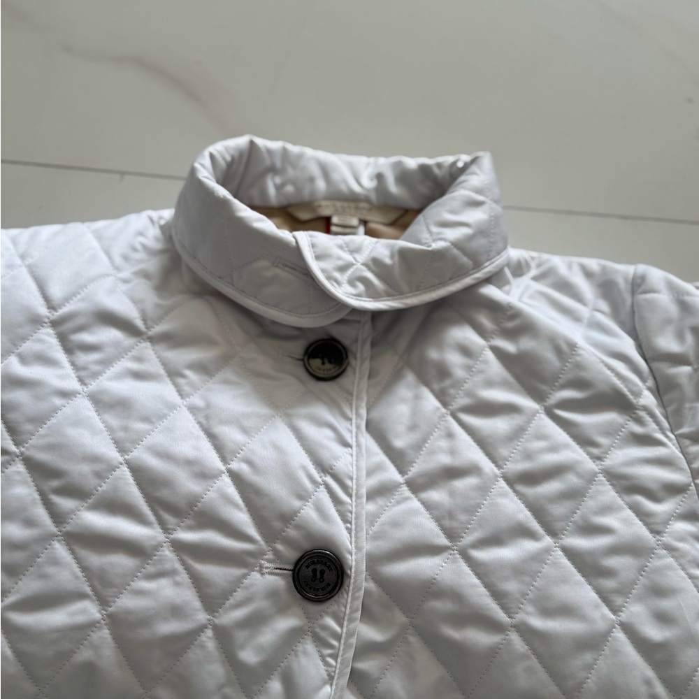 Burberry Beige and Red Quilted Fabric Jacket in size Small - Picture 14 of 15